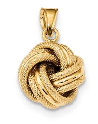 A gold lover's knot pendant
