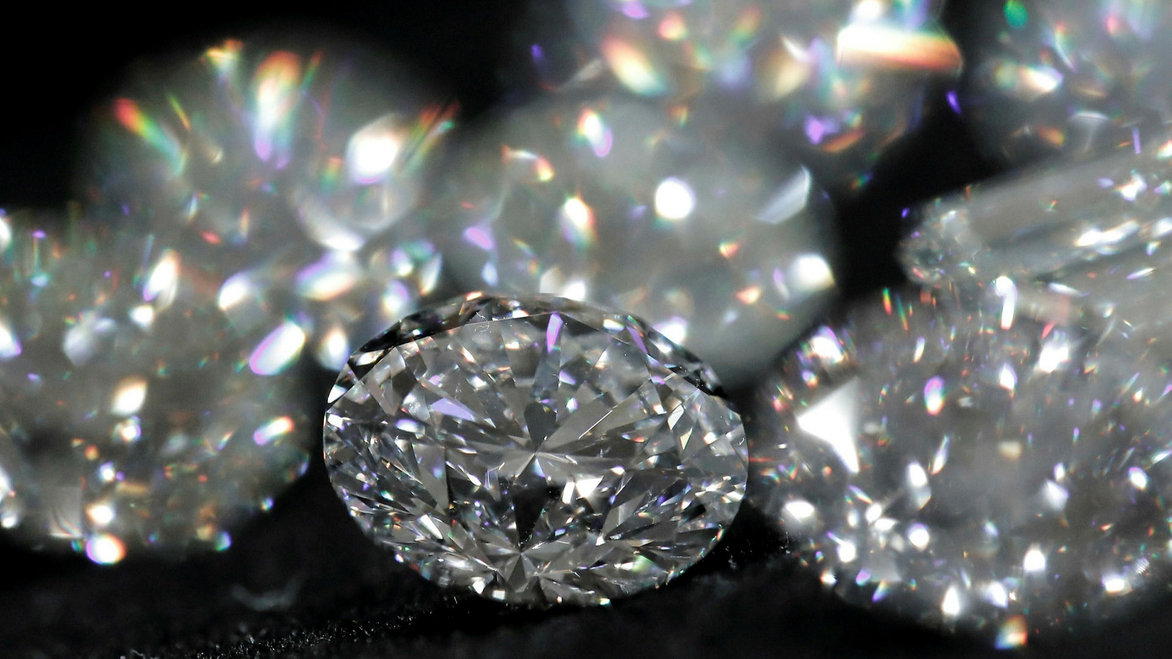 array of shiny diamonds